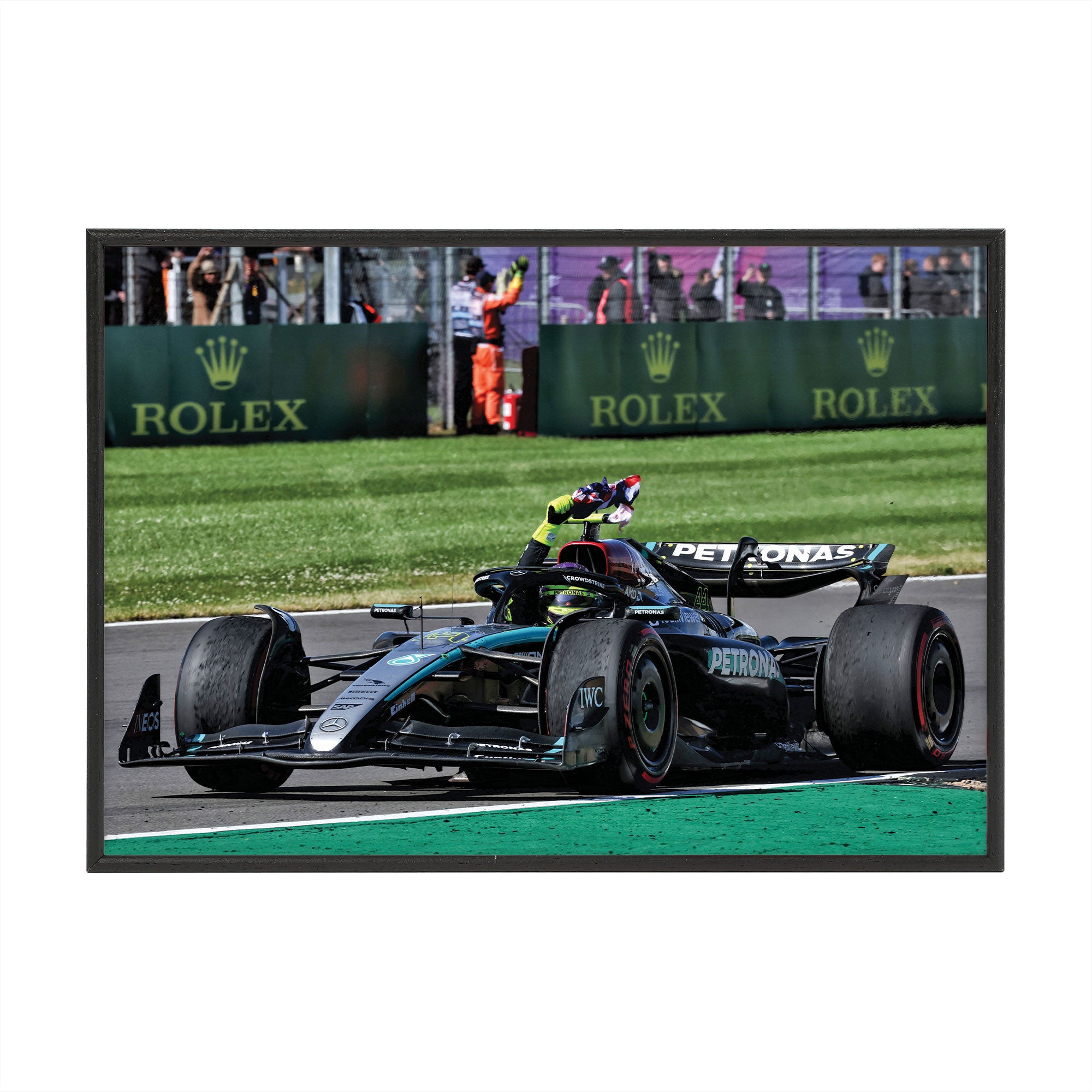 Lewis Hamilton 2024 Mercedes AMG Petronas Frame Print - Final Tour - British GP