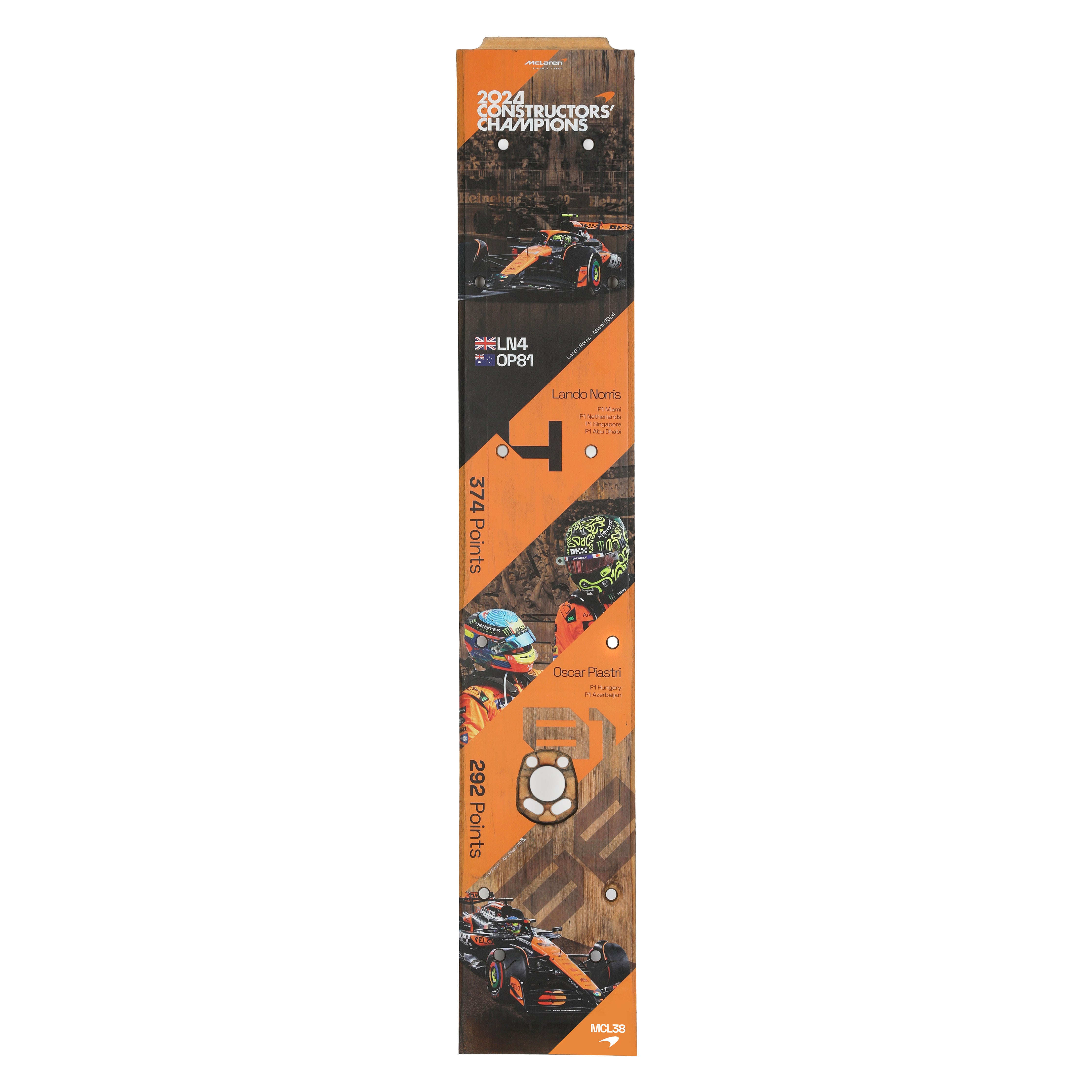 McLaren F1 Team MCL38 2024 'Constructors Champions' Skid Block Wall Art