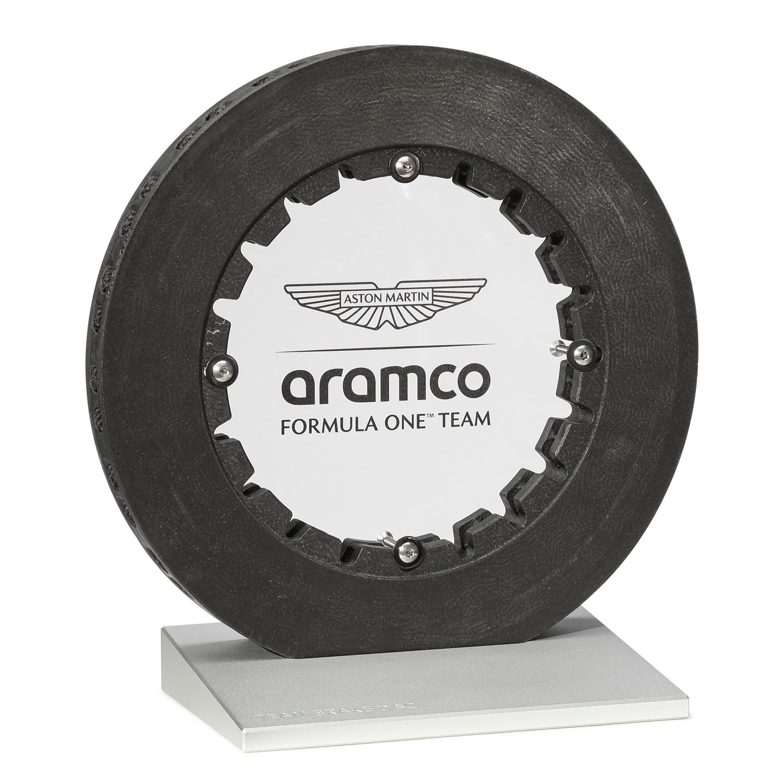 Aston Martin Aramco F1 Team Brake Disc on Display