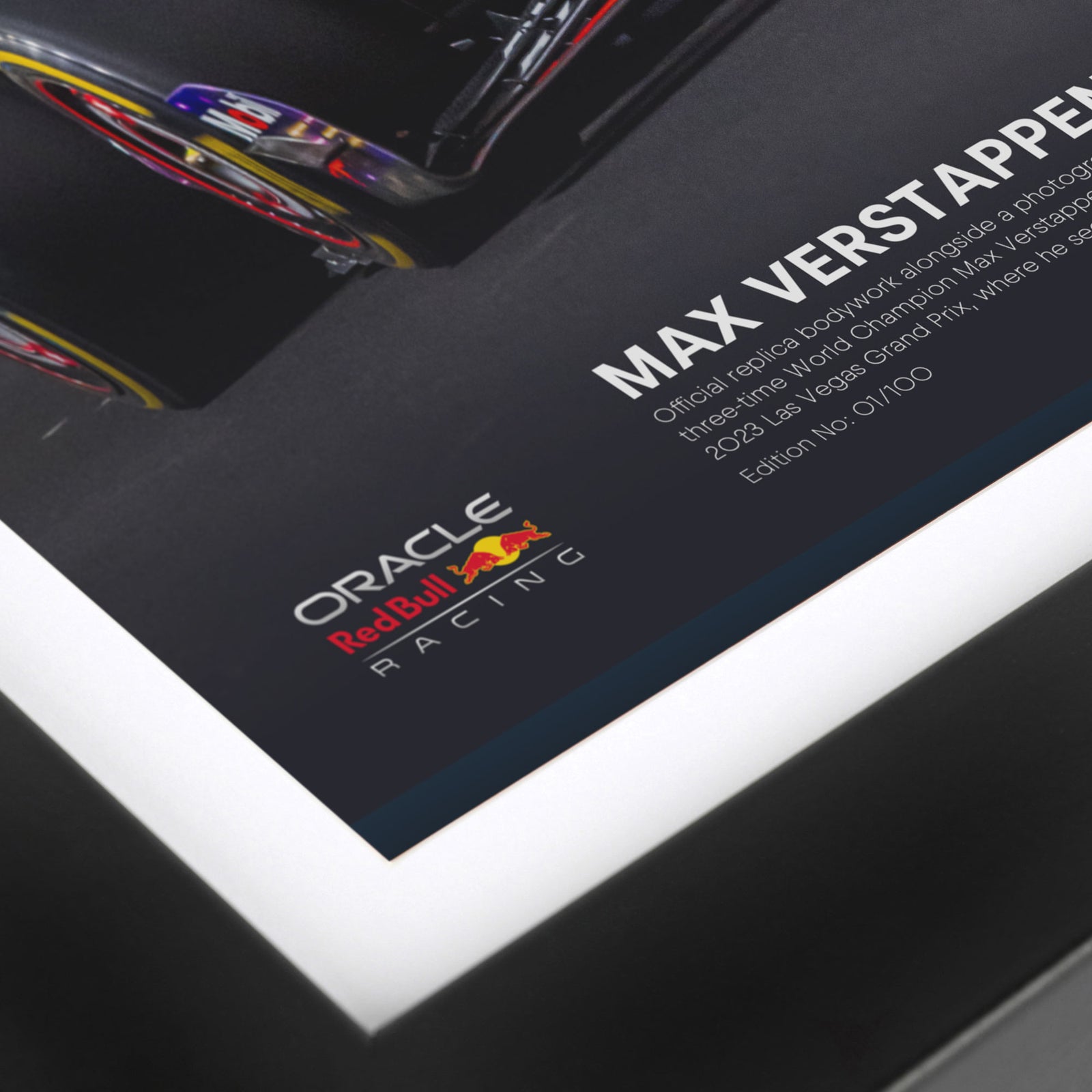 Limited-Edition Max Verstappen 2023 Oracle Red Bull Racing Replica Bodywork & Photo – Under the Lights Edition