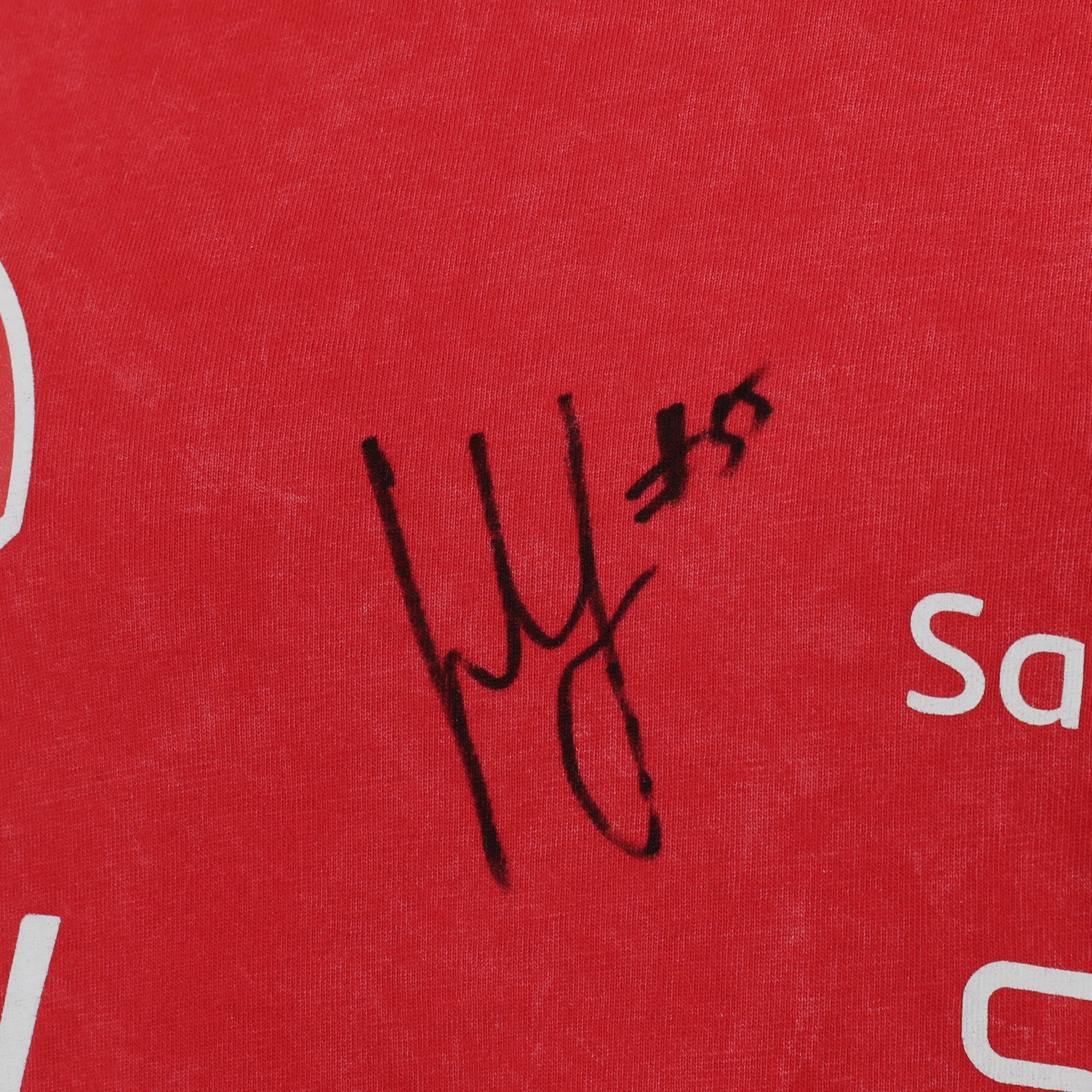 Carlos Sainz and Charles Leclerc signed desert sun team T shirt