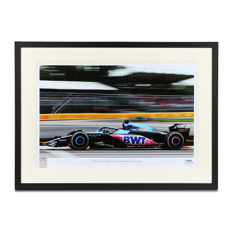 Esteban Ocon Signed 2023 BWT Alpine F1 Team Photo - Canadian GP