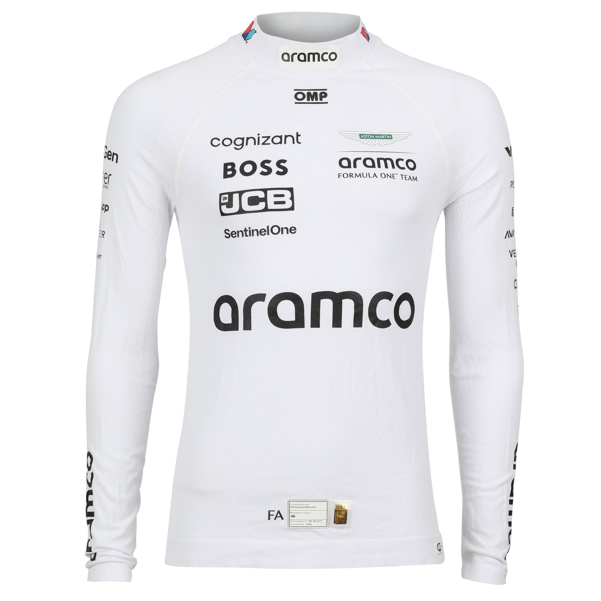 Fernando Alonso Un-Signed 2024 Aston Martin Aramco Formula One Team Grand Prix Used Nomex - White