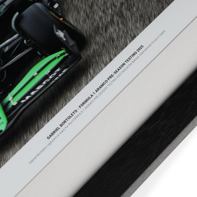 Gabriel Bortoleto Kick Sauber 2025 Pre-Season Testing Signed Photo - Bahrain GP