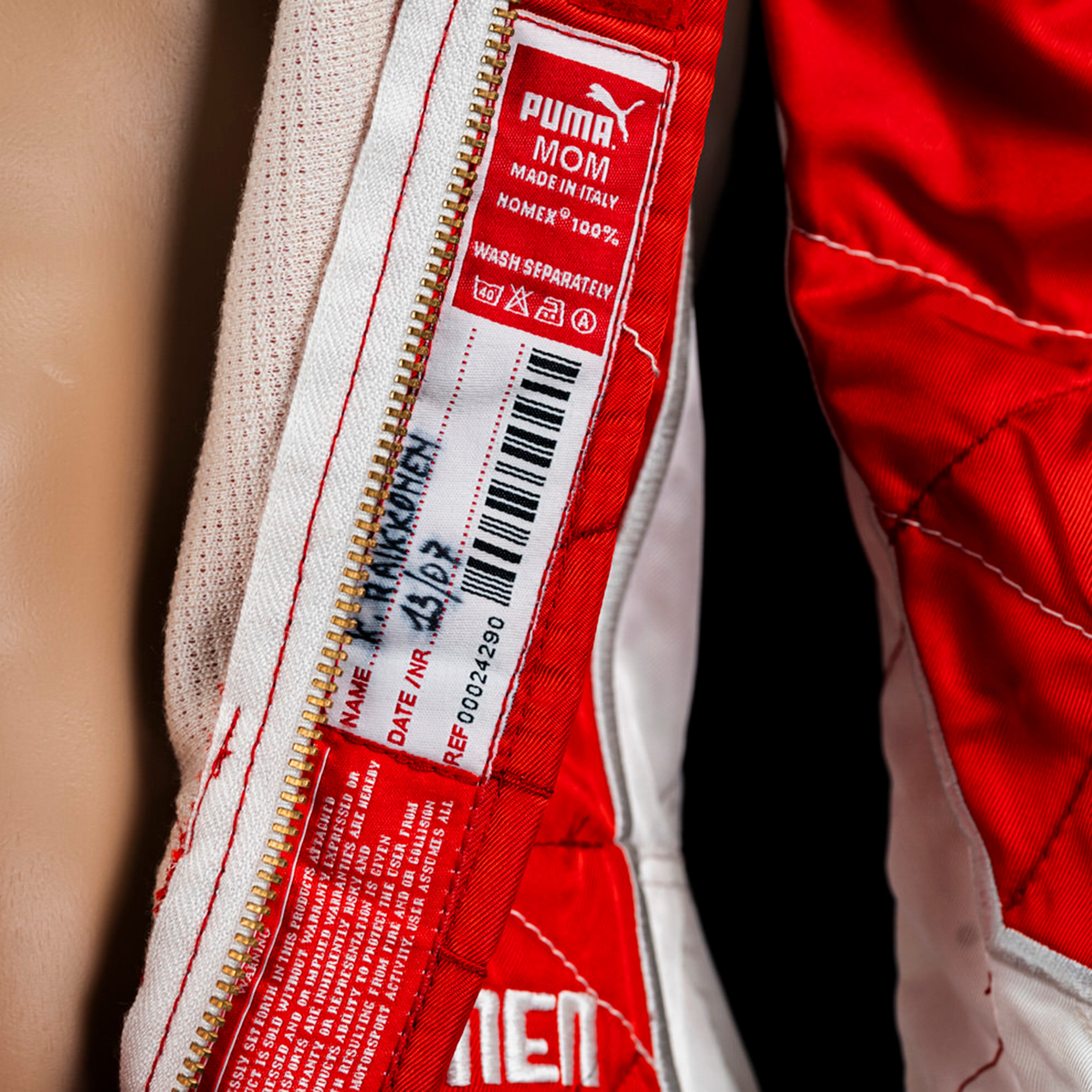 Kimi Raikkonen 2007 Race Used Suit
