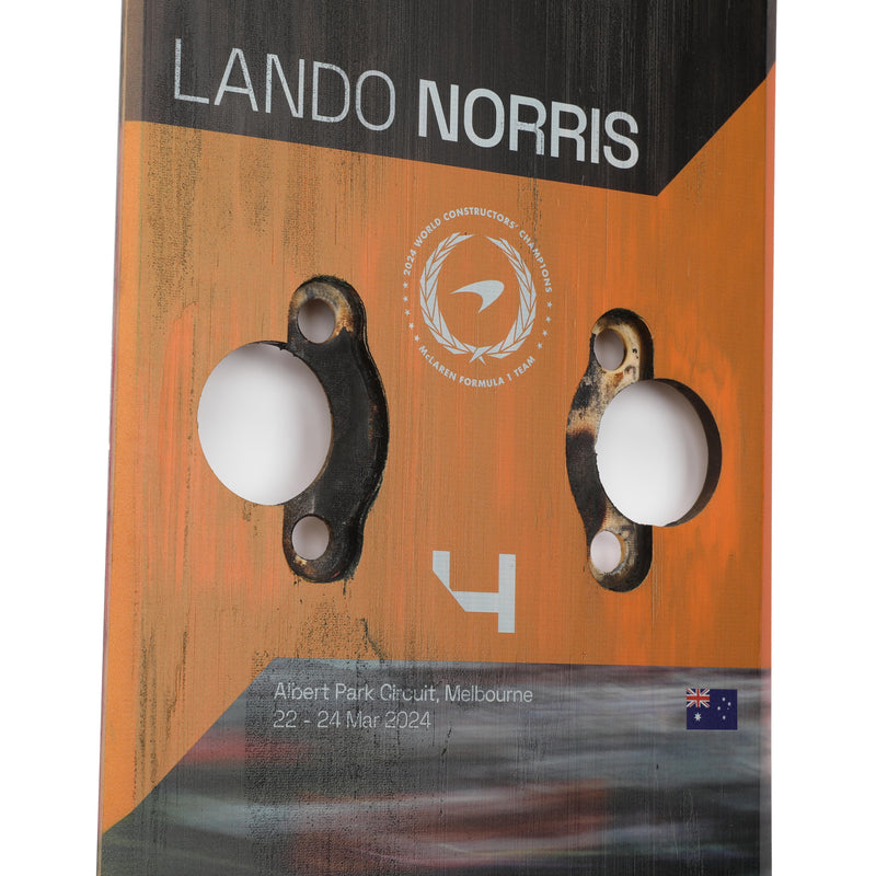 Lando Norris 2024 McLaren Formula One Team Grand Prix Used Front Skid Plank Wall Art - Australian GP