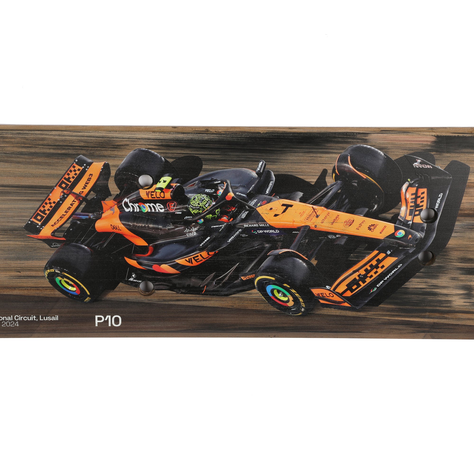 Lando Norris 2024 McLaren F1 Team Race Used Skid Plank Wall Art - Qatar GP