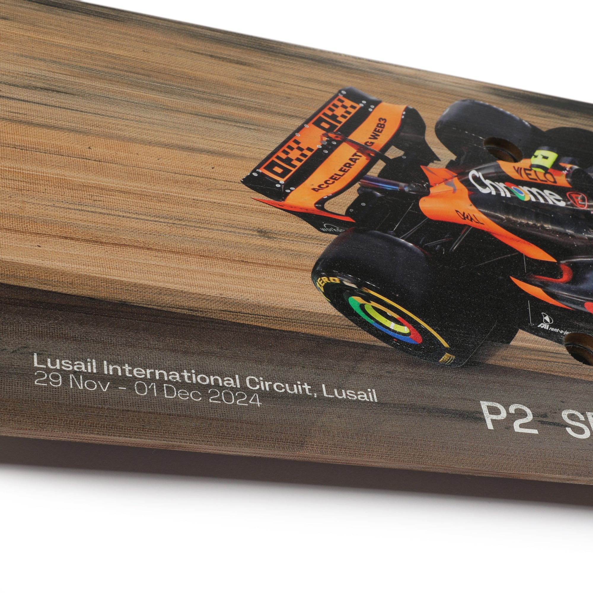 Lando Norris 2024 McLaren F1 Team Race Used Skid Plank Wall Art - Qatar GP Sprint Race