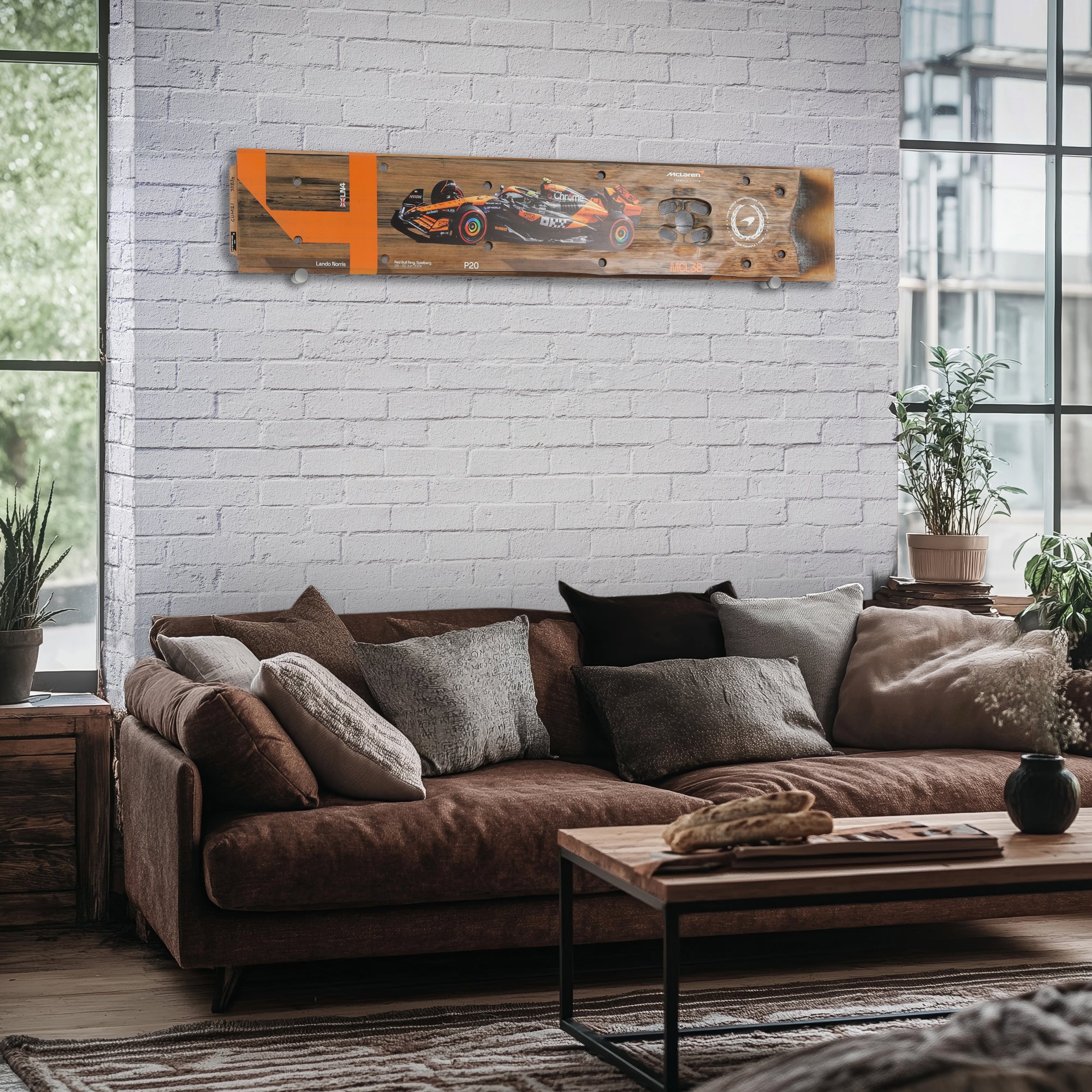 Lando Norris 2024 McLaren F1 Team Race Used Skid Plank Wall Art - Sau Paulo GP
