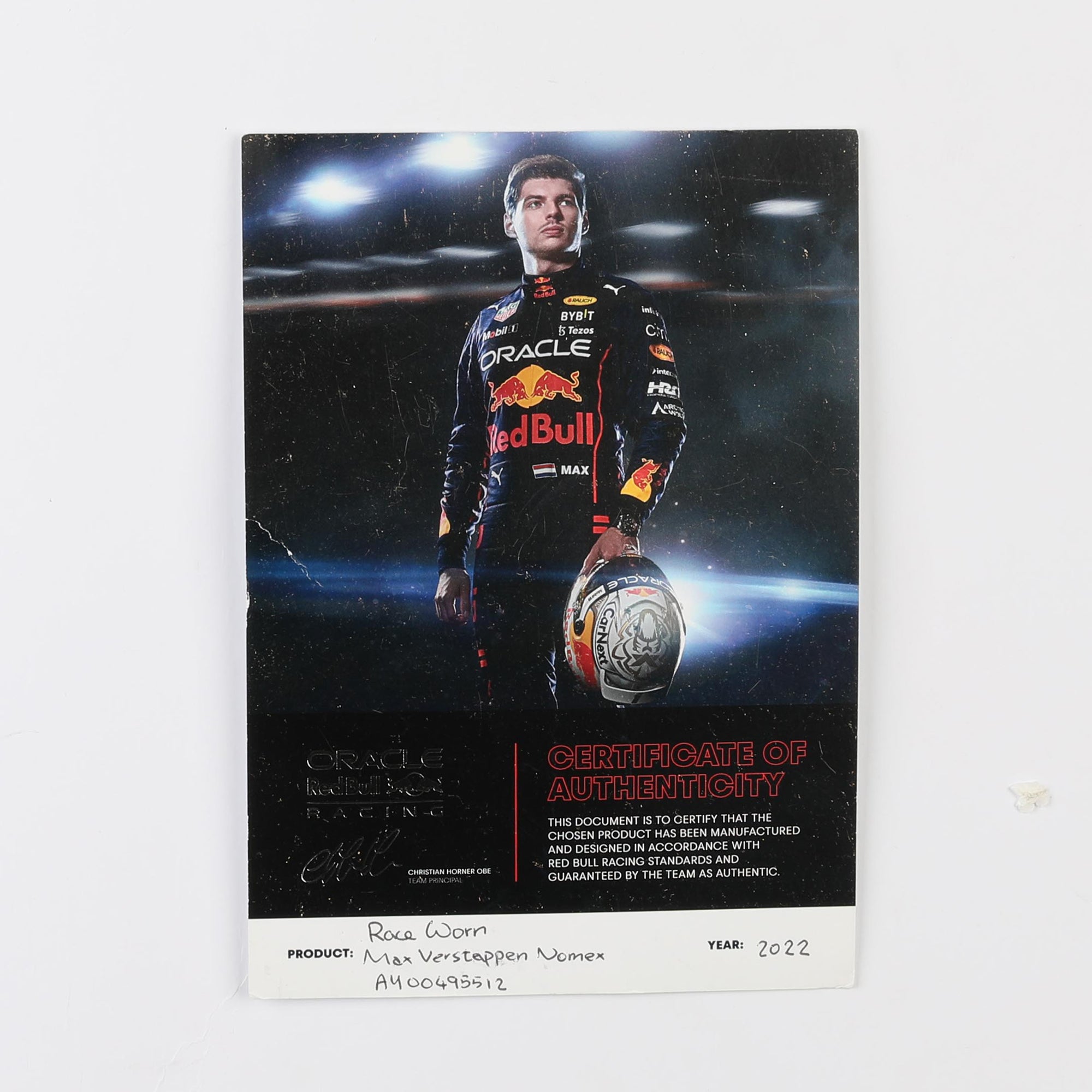 Max Verstappen Oracle Red Bull Racing Grand Prix Worn Undershirt – 2022 Formula One World Championship