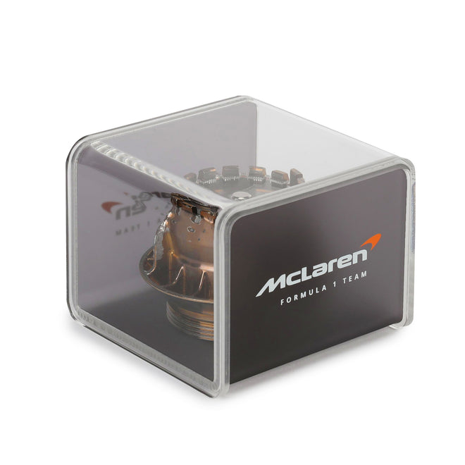 McLaren F1 Team 2024 Used Gold Wheel Nut in Display Case