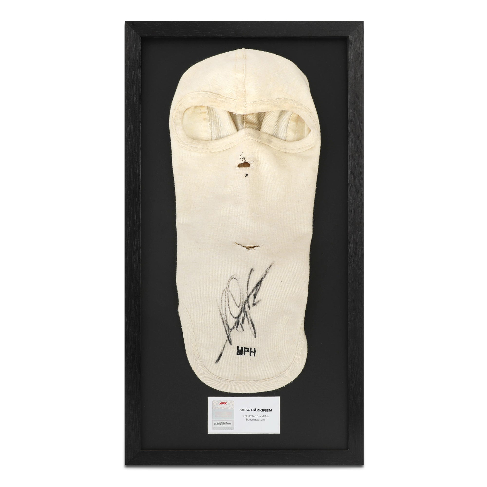 Mika Hakkinen 1998 Monza GP Signed Balaclava