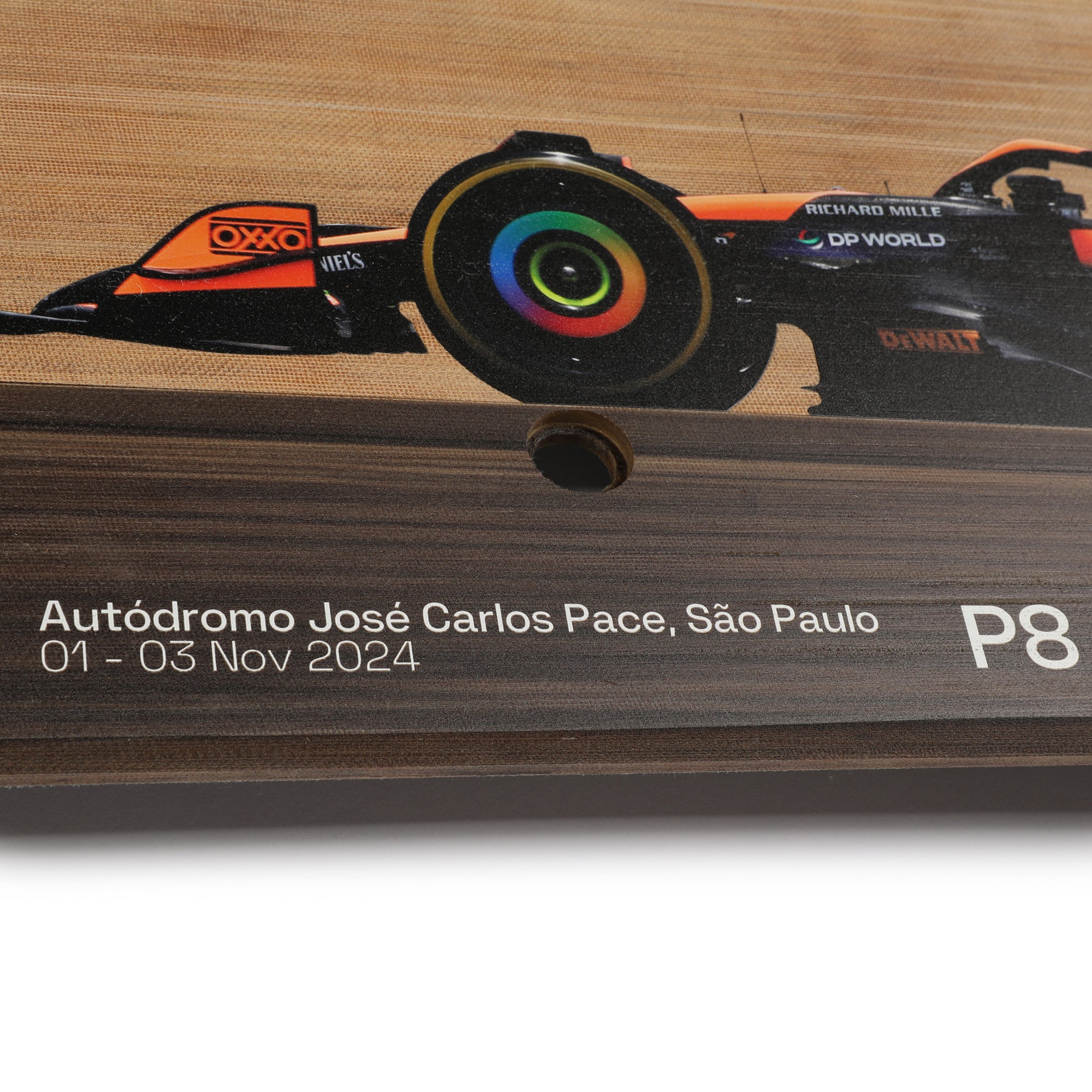 Oscar Piastri 2024 McLaren F1 Team Race Used Skid Plank Wall Art - Sao Paulo GP