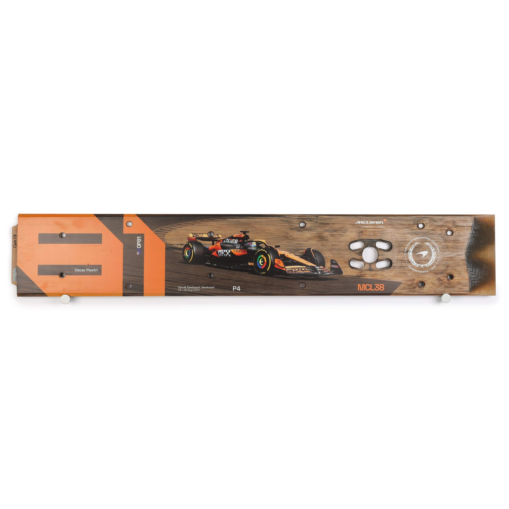 Oscar Piastri 2024 McLaren F1 Team Race Used Skid Plank Wall Art - Dutch GP