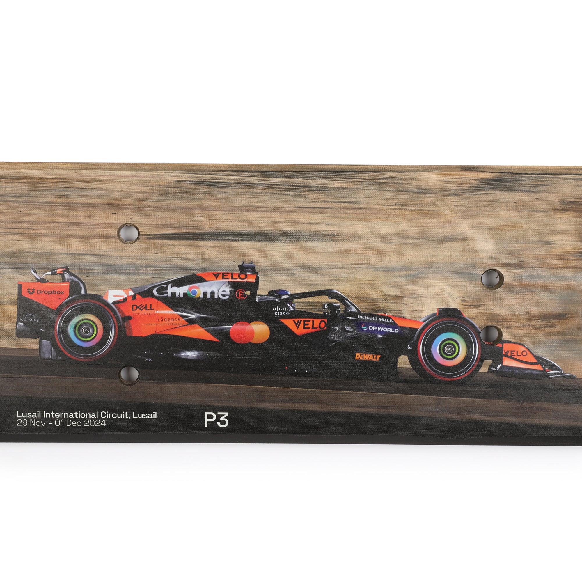 Oscar Piastri 2024 McLaren F1 Team Race Used Skid Plank Wall Art - Qatar GP