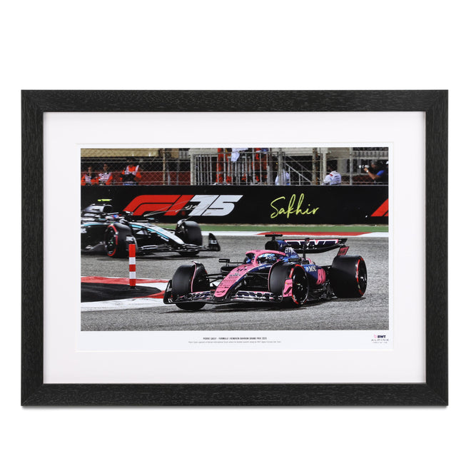 Pierre Gasly Signed 2025 BWT Alpine F1 Team Photo - Bahrain GP