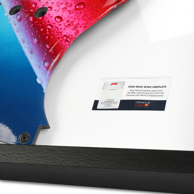 Red Bull Racing 2009 Grand Prix Used RB5 Righthand Rear Wing Endplate - Red Bull Cola Branding