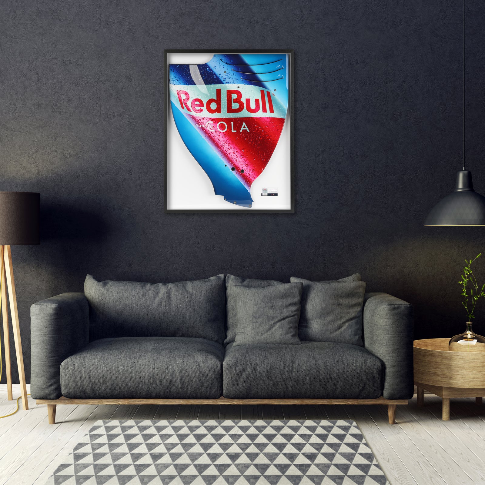 Red Bull Racing 2009 Grand Prix Used RB5 Righthand Rear Wing Endplate - Red Bull Cola Branding