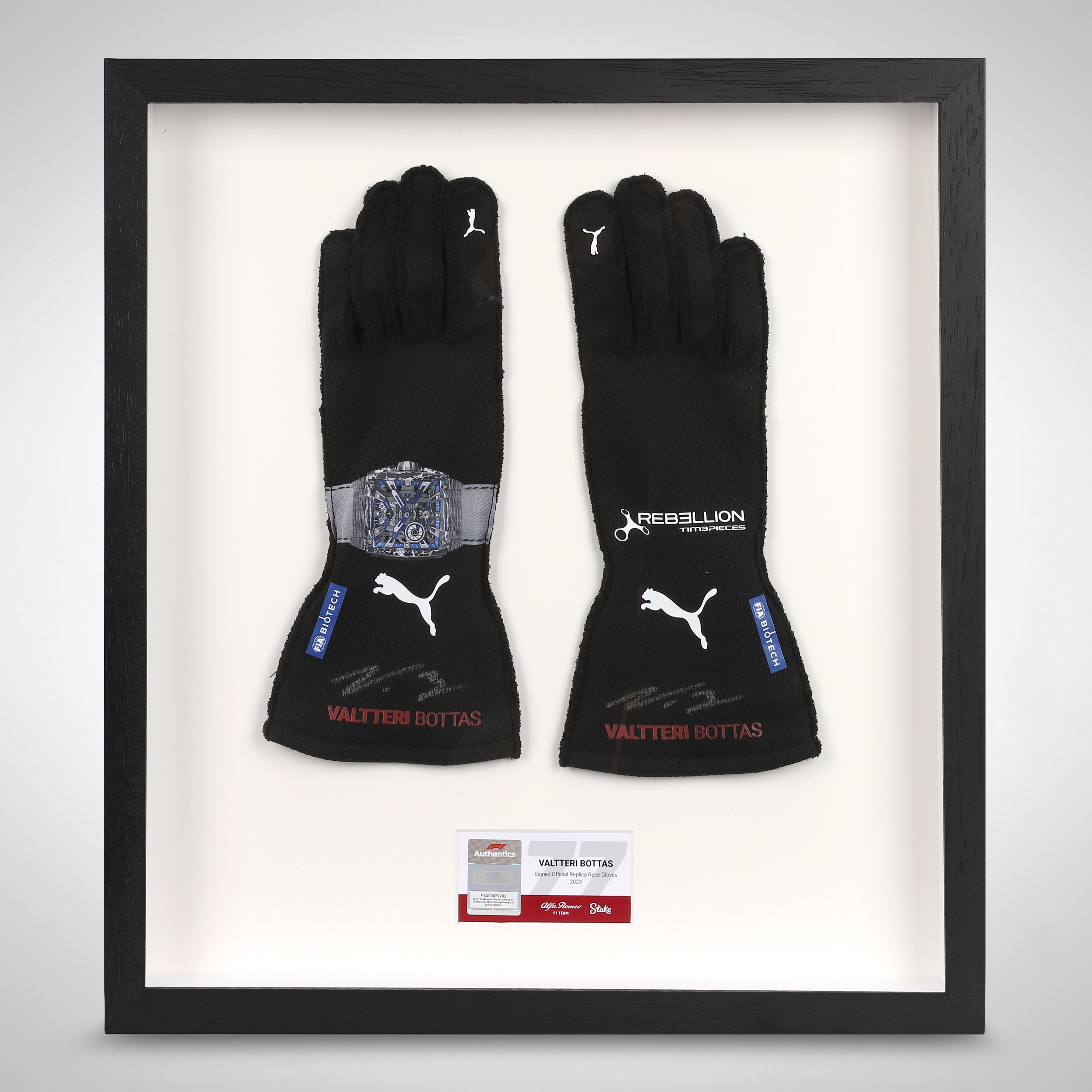 Valtteri Bottas 2023 Signed Replica Alfa Romeo F1 Team Stake Race Gloves