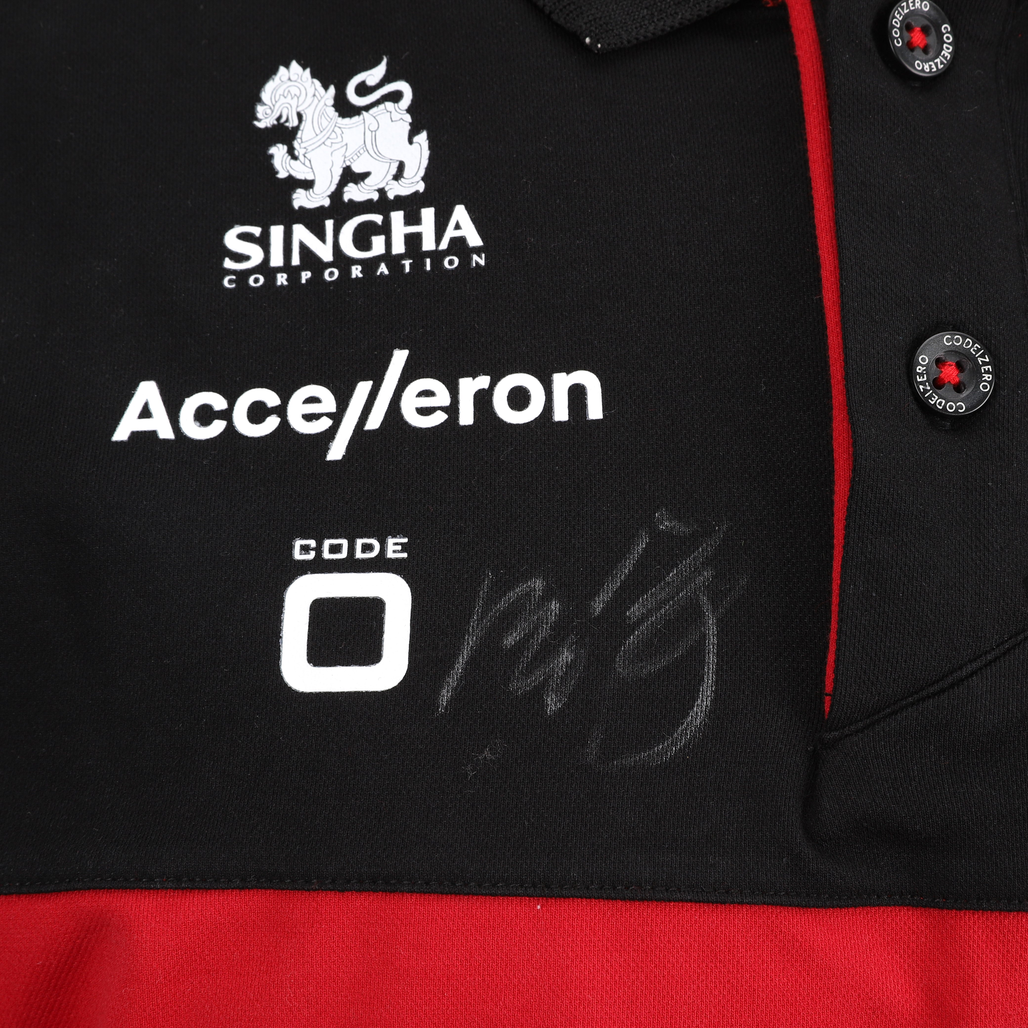 Zhou Guanyu 2023 Signed Alfa Romeo F1 Team Stake Polo Shirt