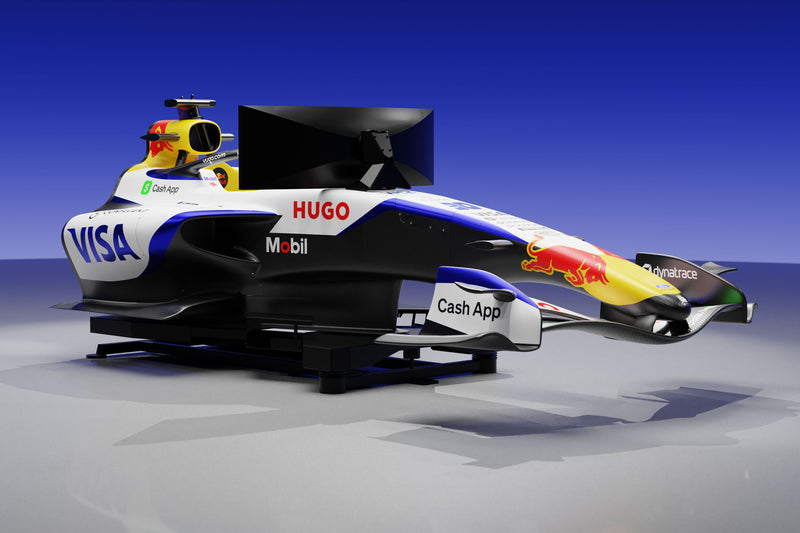 2026 Visa Cash App Racing Bulls F1® Team Formula 1-inspired racing simulator, premium collector display for motorsport enthusiasts