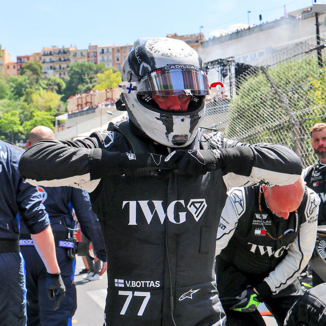 The Austin Auction LOT 051 - Valtteri Bottas 2026 Used Monaco ‘Nigel the Badger’ Helmet with Meet & Greet
