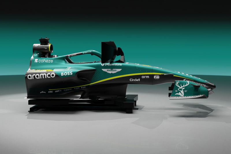 Aston Martin Aramco F1® Team 2026 Formula 1-inspired racing simulator, premium collector piece for home or office display