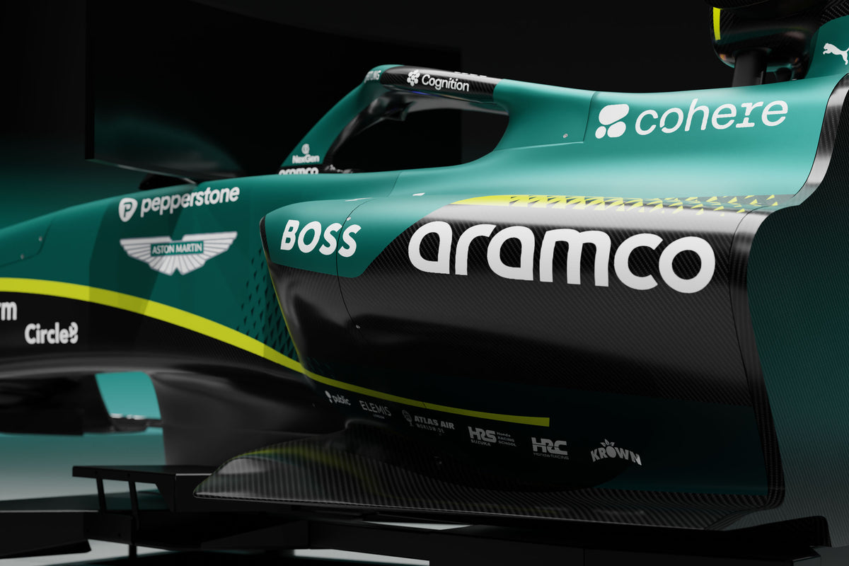 Aston Martin Aramco F1® Team 2026 racing simulator, Formula 1-inspired collector display for dedicated motorsport enthusiasts