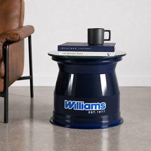 Authentic Atlassian Williams Racing rear wheel rim table unique Formula 1 furniture for home, office or collector display