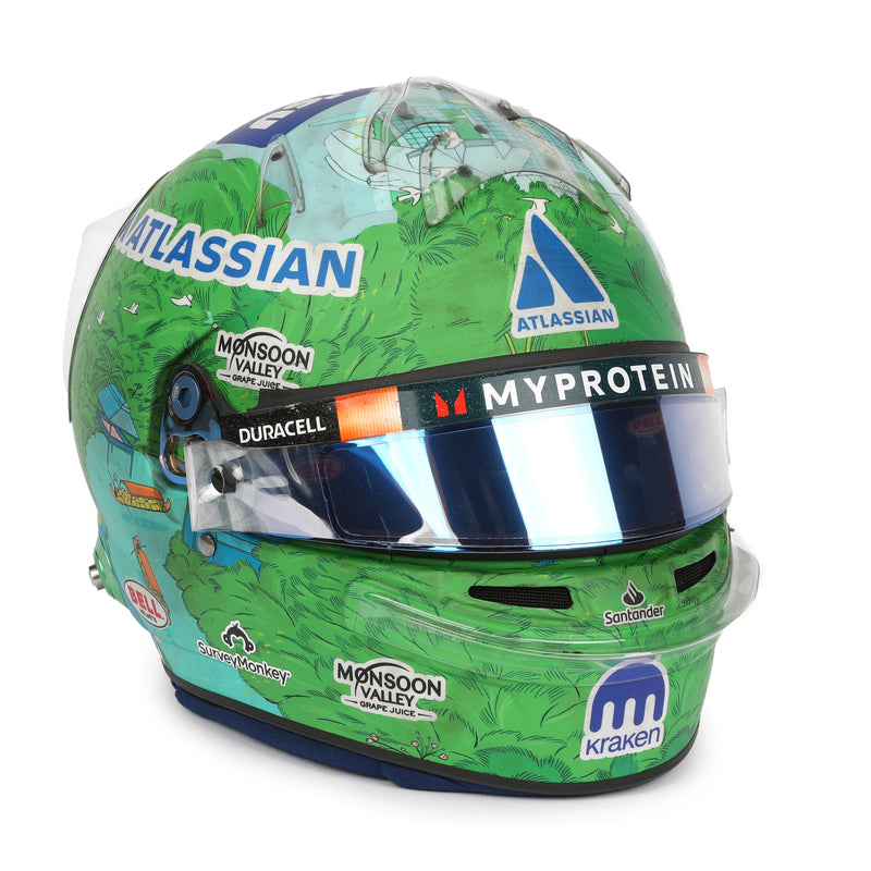 Alex Albon Signed 2025 Atlassian Williams Racing Helmet – Singapore GP Used