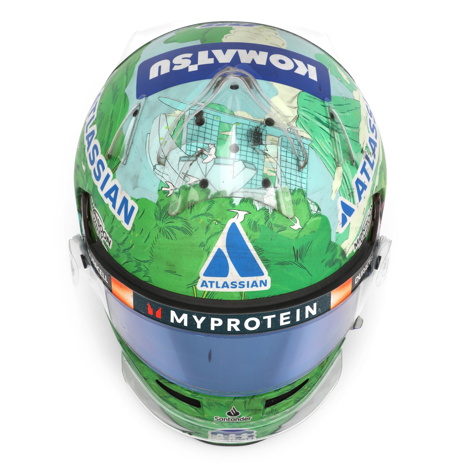 Alex Albon 2025 Signed Race Used Helmet – Singapore GP