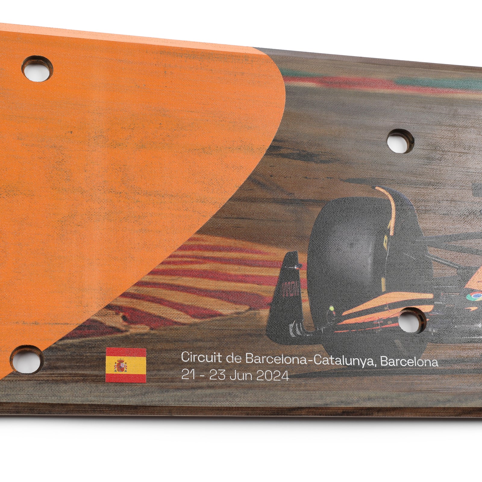 Lando Norris 2024 McLaren Formula One Team Grand Prix Used Rear Skid Plank Wall Art - Spanish GP