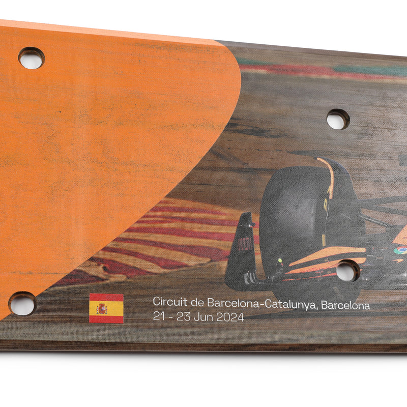 Lando Norris 2024 McLaren Formula One Team Grand Prix Used Rear Skid Plank Wall Art - Spanish GP