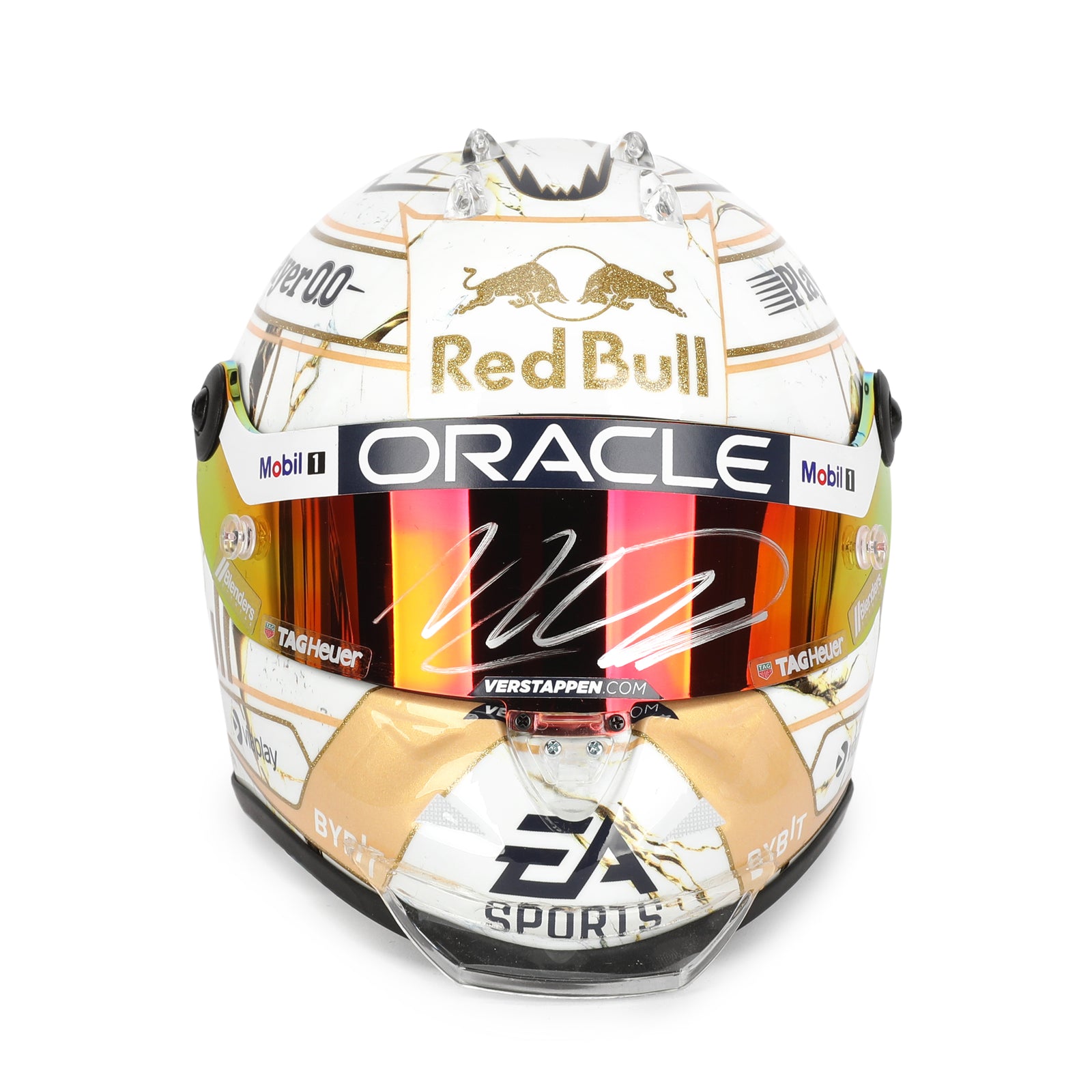 LOT 640 - Max Verstappen 2024 World Champion Signed Red Bull Racing 1:2 Scale Helmet