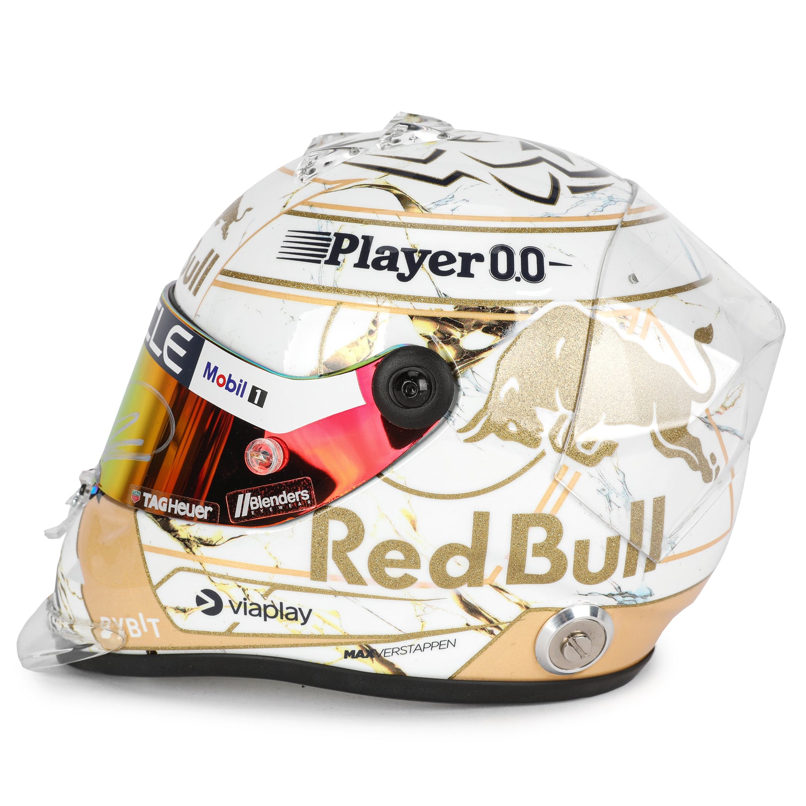 LOT 640 - Max Verstappen 2024 World Champion Signed Red Bull Racing 1:2 Scale Helmet