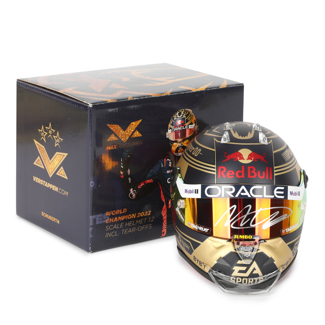 LOT 746 - Max Verstappen Signed 2023 Red Bull Racing 1:2 Scale Helmet - World Champion