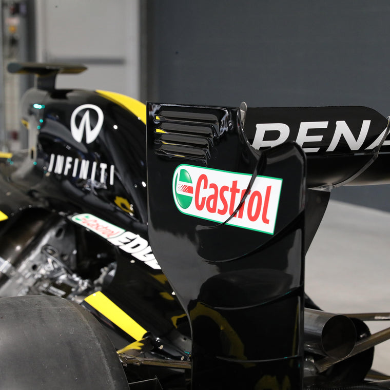 Lotus E22-03 2014 exhibition rolling chassis in 2019 RS19 Formula 1-inspired colours, premium collector display