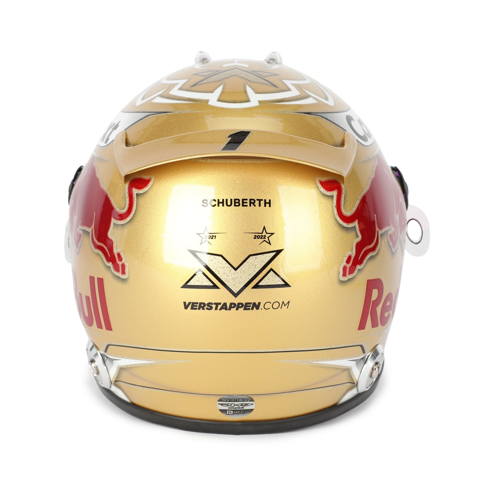 LOT 740 - Max Verstappen 2022 World Championship Signed 1.2 Scale Mini Helmet