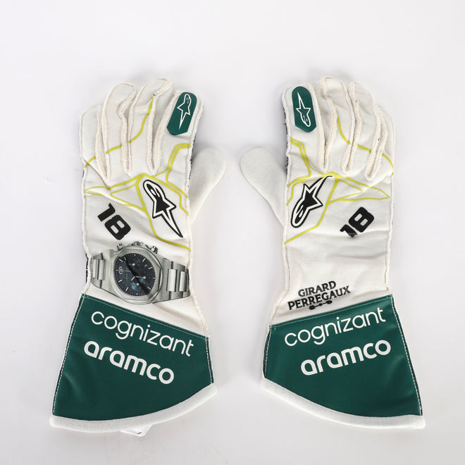 LOT 715 - Lance Stroll Aston Martin 2022 Un-Signed Replica Race Gloves