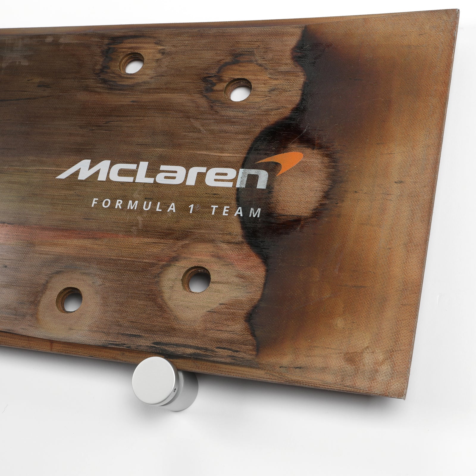 Oscar Piastri 2024 McLaren Formula One Team Grand Prix Used Rear Skid Plank Wall Art - Belgian GP
