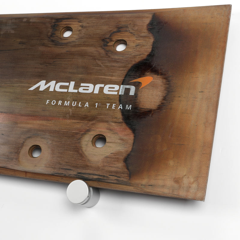 Oscar Piastri 2024 McLaren Formula One Team Grand Prix Used Rear Skid Plank Wall Art - Belgian GP