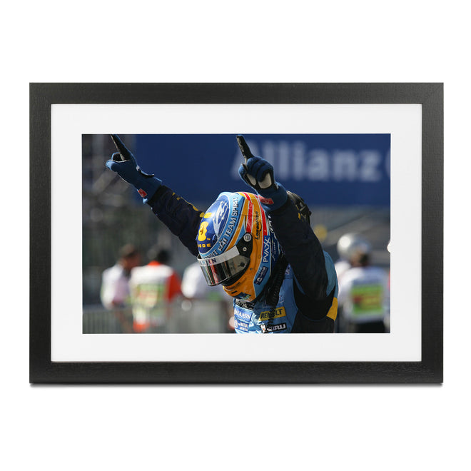 Fernando Alonso 2006 Renault ‘World Champion’ Framed Print – Brazilian GP