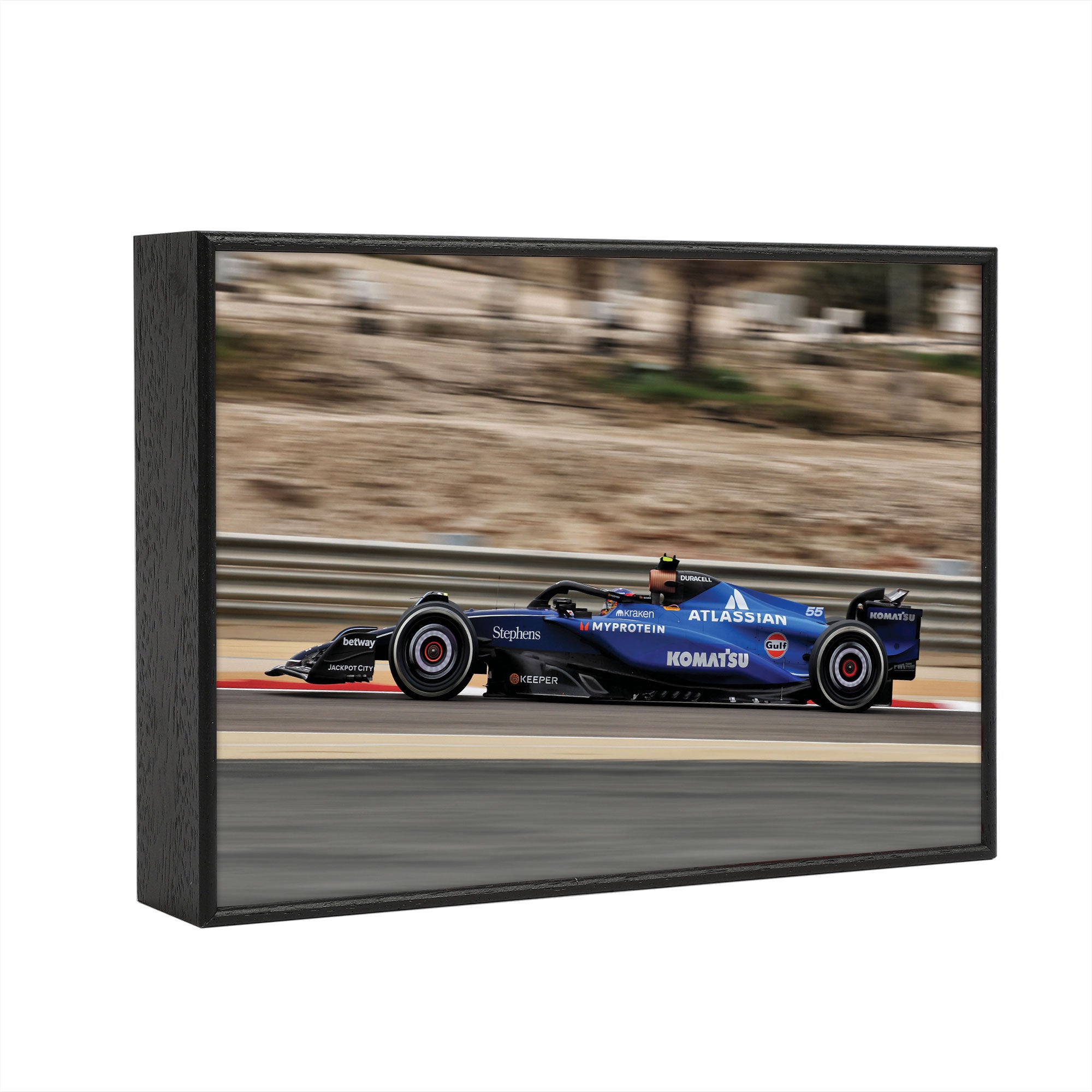 Carlos Sainz 2025 Atlassian Williams Racing Box Frame Print - Pre-Season Testing