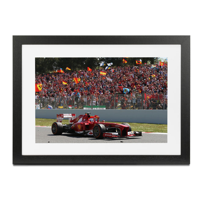 Fernando Alonso 2013 Scuderia-Ferrari ‘Hometown Triumph’ Framed Print – Spanish GP
