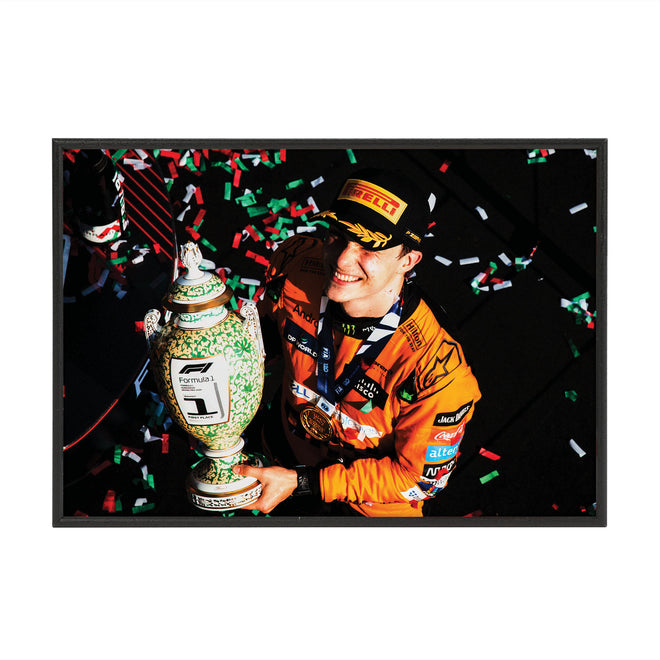 Oscar Piastri 2024 McLaren F1 Team Frame Print - First Win - Hungarian GP - Box Frame