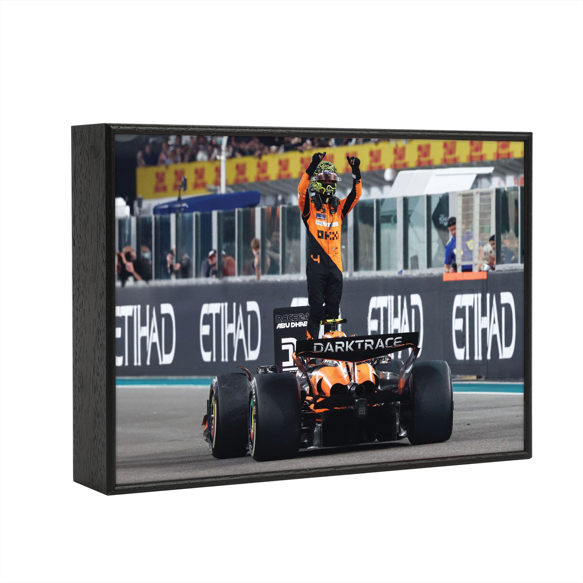 Lando Norris 2024 McLaren F1 Team Box Frame Print - Abu Dhabi GP