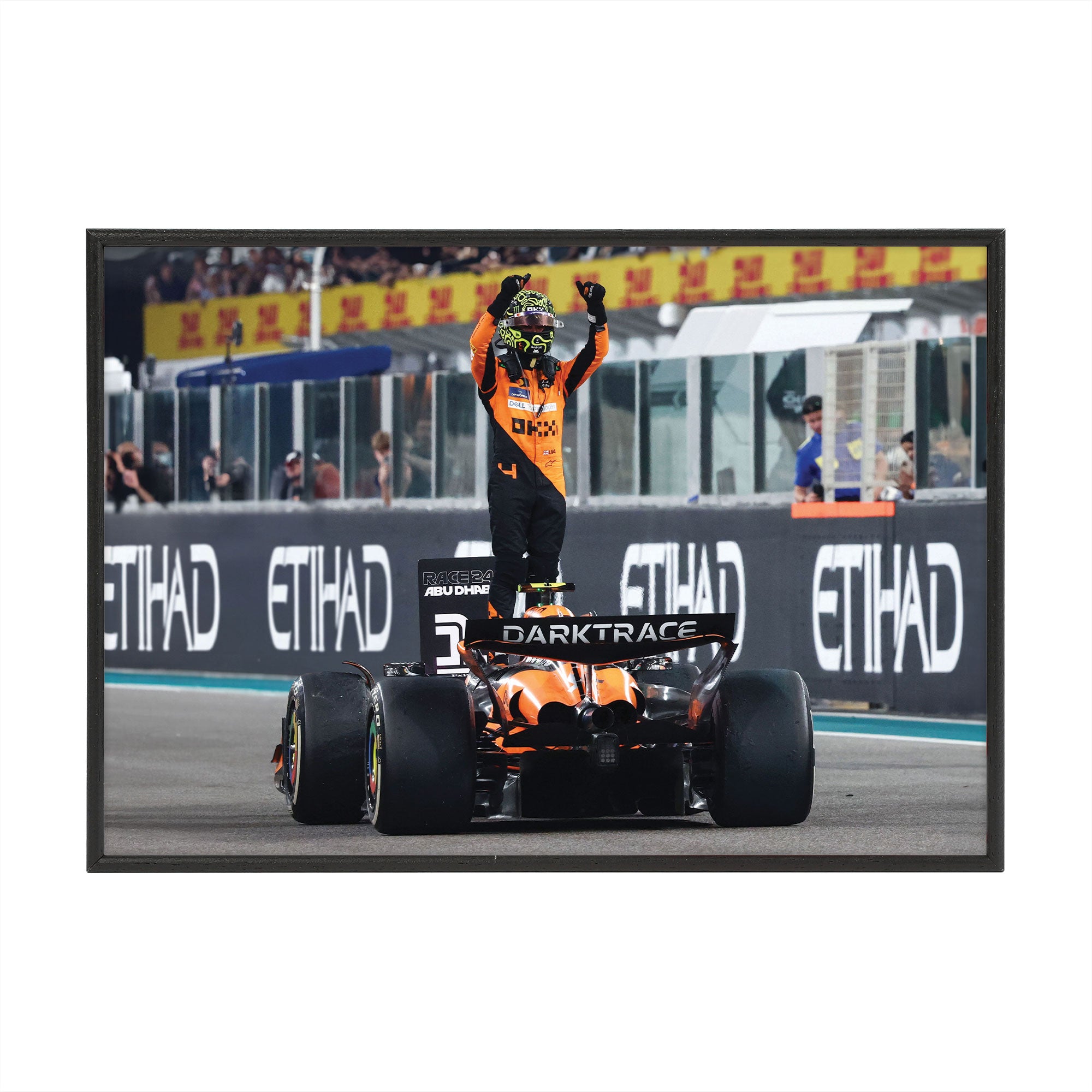 Lando Norris 2024 McLaren F1 Team Box Frame Print - Abu Dhabi GP