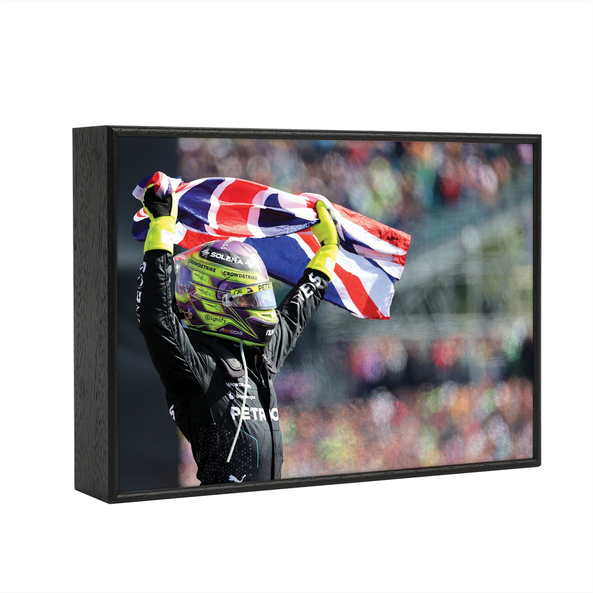 Lewis Hamilton 2024 Mercedes-AMG Petronas Box Frame Print - King of the British GP