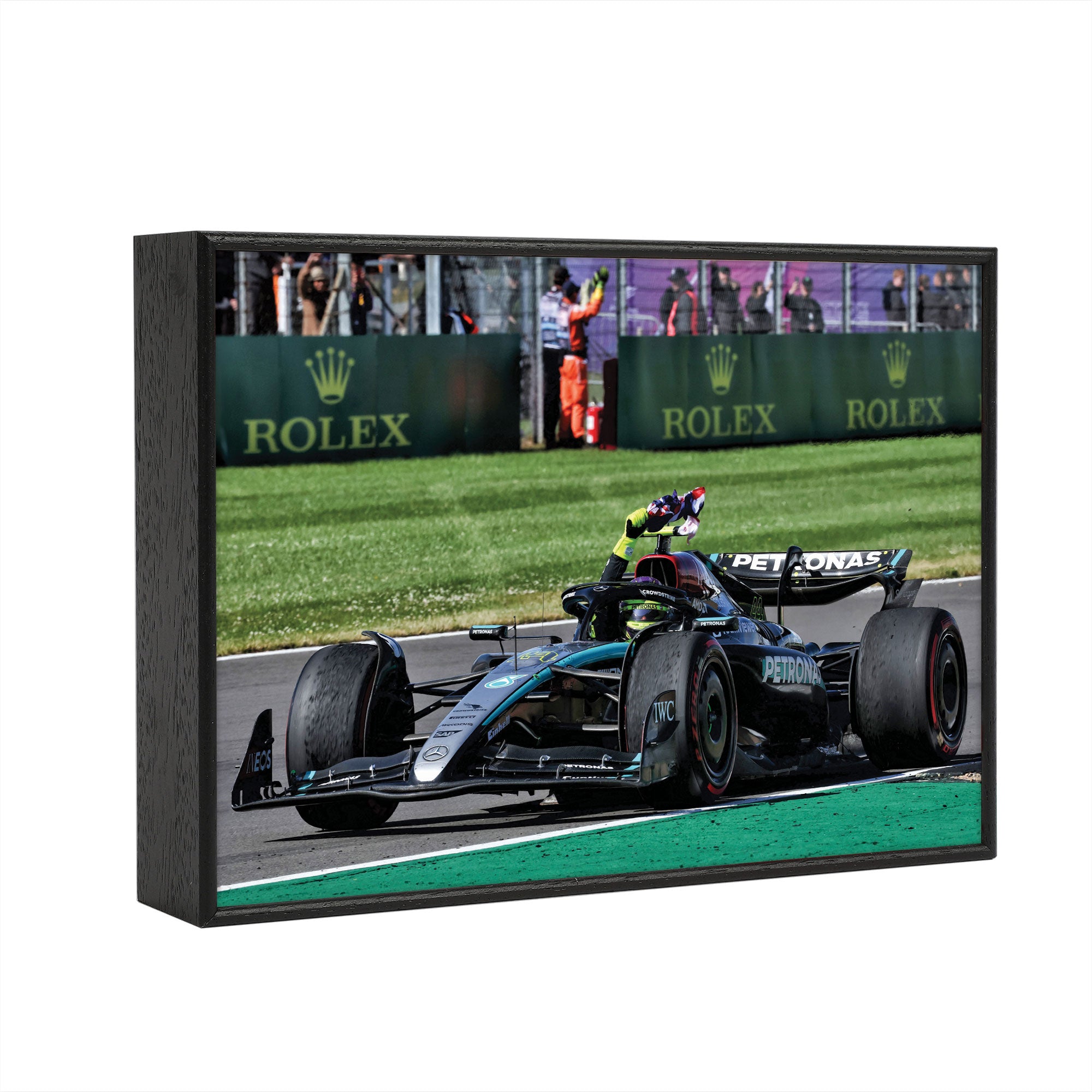 Lewis Hamilton 2024 Mercedes AMG Petronas Box Frame Print - Final Tour - British GP