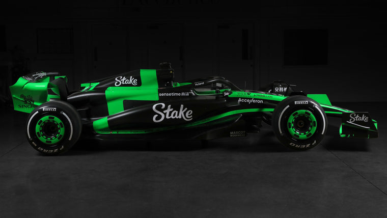2024 Kick Sauber C44 Formula 1 show car, full-size display vehicle inspired by the Stake F1 Team Kick Sauber challenger for premium collector display